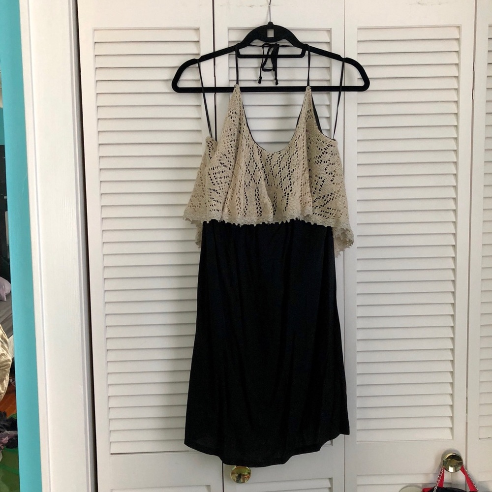 ❌[SOLD]❌ ONLY WORN ONCE- halter 2-layer knit dress